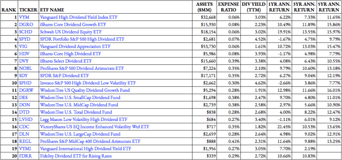 136 Dividend ETFs Ranked For 2021 ETF Focus On TheStreet ETF