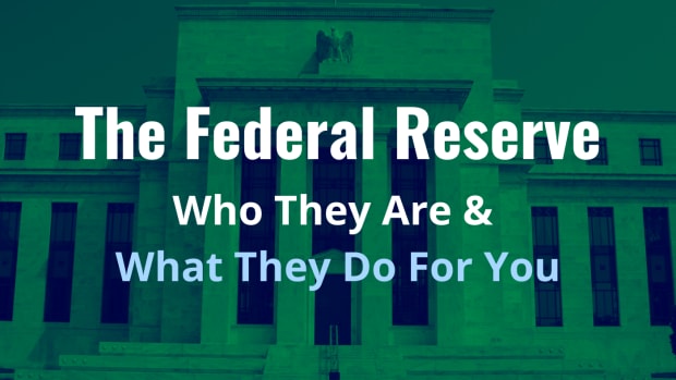 Exterior of the Federal Reserve headquarters with the text overlay "The Federal Reserve: Who They Are & What They Do For You"