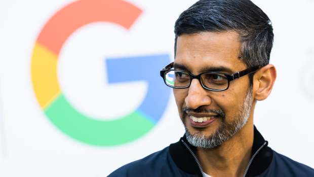 25 May 2023, Berlin: Sundar Pichai, CEO of Google and Alphabet, attends a press event to announce Google as the new official partner of the Women's National Team at Google Berlin. Photo: Christoph Soeder/dpa (Photo by Christoph Soeder/picture alliance via Getty Images)