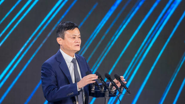 HAIKOU, CHINA - SEPTEMBER 29: Jack Ma, founder of Alibaba Group, speaks during 2020 China Green Companies Summit on September 29, 2020 in Haikou, Hainan Province of China. (Photo by Liu Yang/VCG via Getty Images)