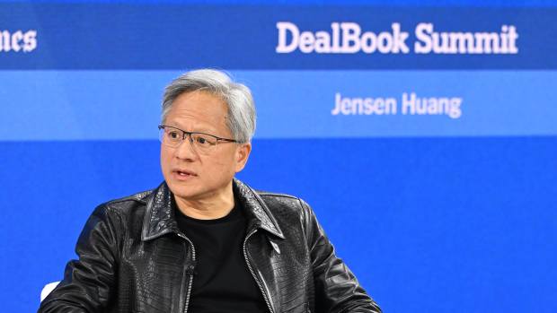 NEW YORK, NEW YORK - NOVEMBER 29: Jensen Huang speaks onstage during The New York Times Dealbook Summit 2023 at Jazz at Lincoln Center on November 29, 2023 in New York City. (Photo by Slaven Vlasic/Getty Images for The New York Times)