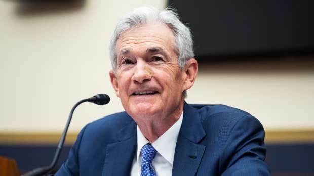 UNITED STATES - JULY 10: Federal Reserve Chairman Jerome Powell testifies during the House Financial Services Committee hearing titled "Federal Reserve's Semi-Annual Monetary Policy Report," in Rayburn building on Wednesday, July 10, 2024. (Tom Williams/CQ-Roll Call, Inc via Getty Images)