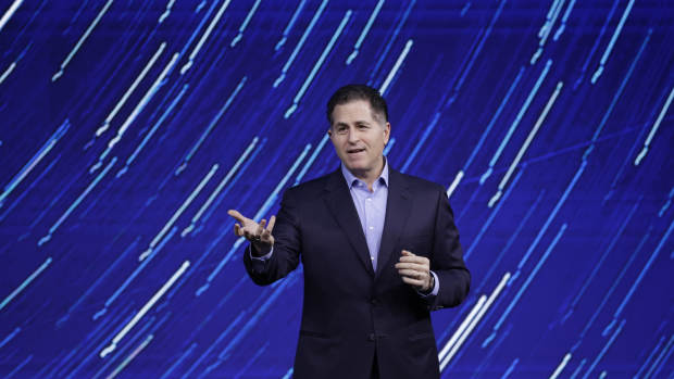 BARCELONA CATALONIA, SPAIN - FEBRUARY 26: Dell Technologies CEO Michael Dell speaks during the MWC session 'New strategies for a new era' on the first day of the 18th edition of the Mobile World Congress (MWC) at Fira de Barcelona's Gran Via venue in L'Hospitalet de Llobregat on February 26, 2024, in Barcelona, Catalonia, Spain. The President of the Government and the King received the President of Paraguay, who is in Spain on a working visit. The president of the Generalitat has entered the enclosure before the arrival of the King without waiting to receive him. The MWC is the most important mobile technology event in the world and will be held from today until Thursday, February 29, and is expected to bring together some 95,000 attendees, 2,400 exhibitors and 1,100 speakers. (Photo By Kike Rincon/Europa Press via Getty Images)