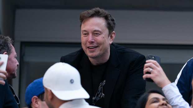 NEW YORK, NY - SEPTEMBER 8: Elon Musk attends the Men's Singles Final match between Taylor Fritz of the United States and Jannik Sinner of Italy on Day Fourteen of the 2024 US Open at the USTA Billie Jean National Tennis Center on September 8, 2024 in the Flushing neighborhood of the Queens borough of New York City. (Photo by Susan Mullane/ISI Photos/Getty Images)