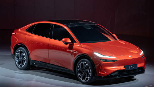 SHANGHAI, CHINA - MAY 15: ONVO L60 electric SUV is seen during the press conference of ONVO, NIO's new subsidiary brand, on May 15, 2024 in Shanghai, China. NIO launches its second brand ONVO and its first model L60 on May 15. (Photo by VCG/VCG via Getty Images)