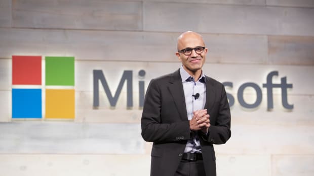 BELLEVUE, WA - DECEMBER 3: Microsoft CEO Satya Nadella addresses shareholders during Microsoft Shareholders Meeting December 3, 2014 in Bellevue, Washington. The meeting was the first for Nadella as CEO. (Photo by Stephen Brashear/Getty Images)