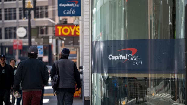 A Capital One cafe in San Francisco on April 10, 2023. Photographer: David Paul Morris/Bloomberg via Getty Images