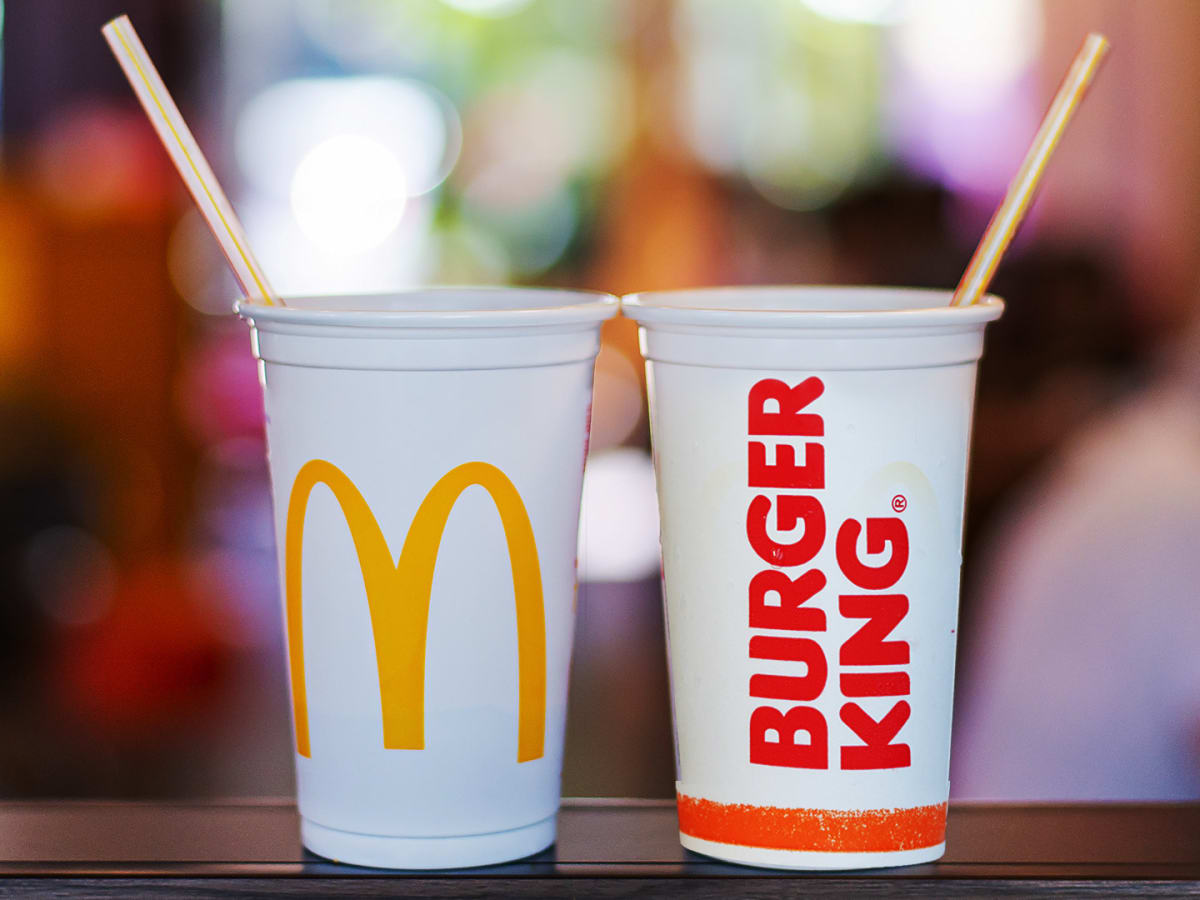 Burger King's medium cup next to McDonald's large. : r