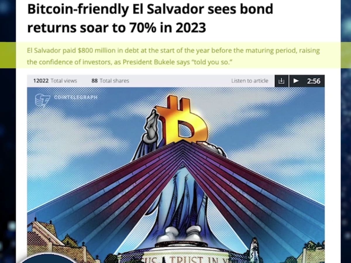 El Salvador Buys $15 Million Worth Of Bitcoin 'Really Cheap,' President  Crows, As Selloff Continues