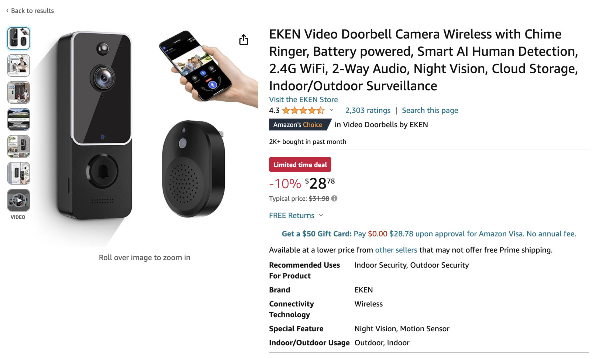 Eken 2024 doorbell price