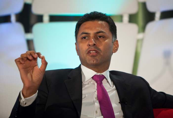 Nikesh Arora, CEO of Palo Alto Networks and former president of global sales operations and business development at Google, speaks during the TechCrunch Disrupt conference in New York, Wednesday, May 26, 2010. (Photo by Ramin Talaie/Corbis via Getty Images)