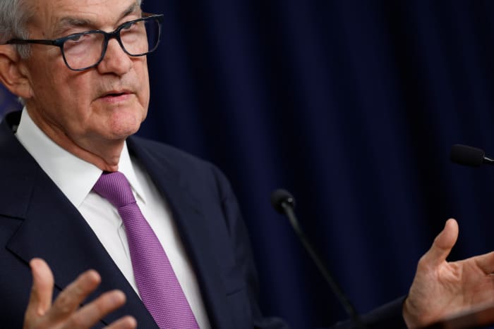 WASHINGTON, DC - SEPTEMBER 20: Federal Reserve Board Chairman Jerome Powell speaks during a news conference after a meeting of the Federal Open Market Committee on September 20, 2023 at the Federal Reserve in Washington, DC.  In the face of slowing inflation and strong consumer spending, the Federal Reserve announced that it will keep interest rates steady, keeping the key borrowing rate in a range of 5.25% to 5.5%.  (Photo by Chip Somodevilla/Getty Images)