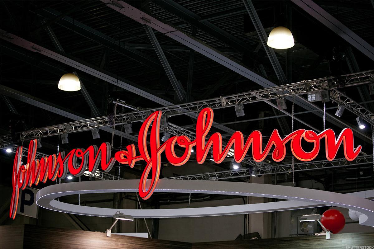 Red johnson. JNJ logo.