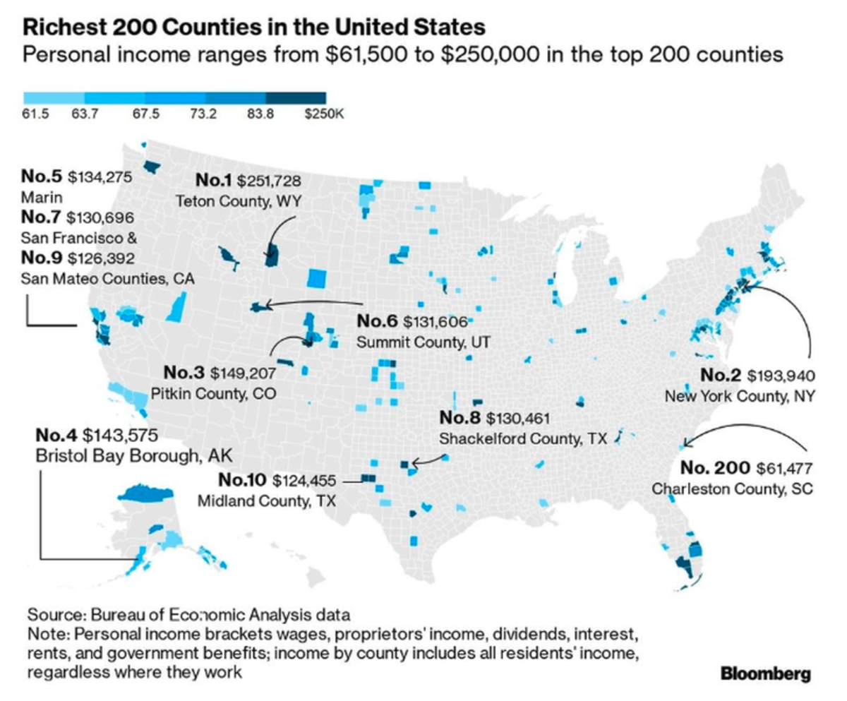 Where The Rich Are Getting Richer Mapping America’s 200 Wealthiest