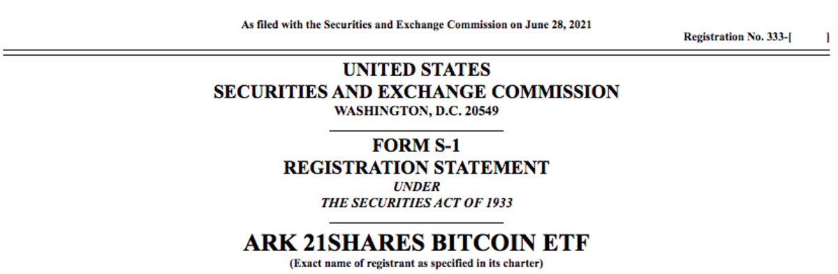 ARK And 21Shares Partner For New Bitcoin ETF Filing - ETF Focus On ...