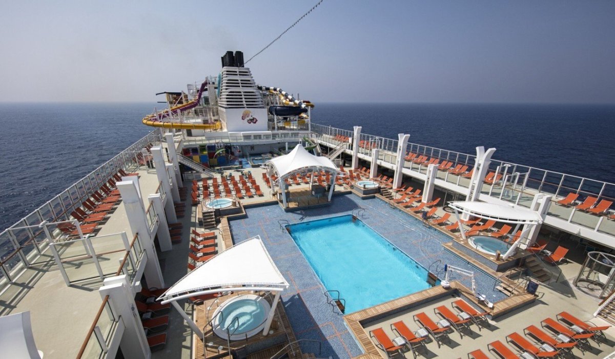 A view of the swimming pool of The Genting Dream Cruise. Photo: Handout