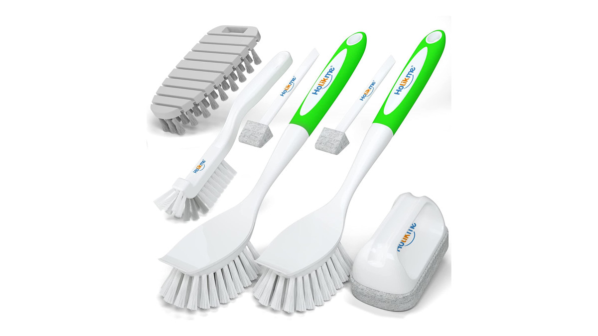 SUPTREE Scrub Brush with Handle for Cleaning 2 Pack Shower