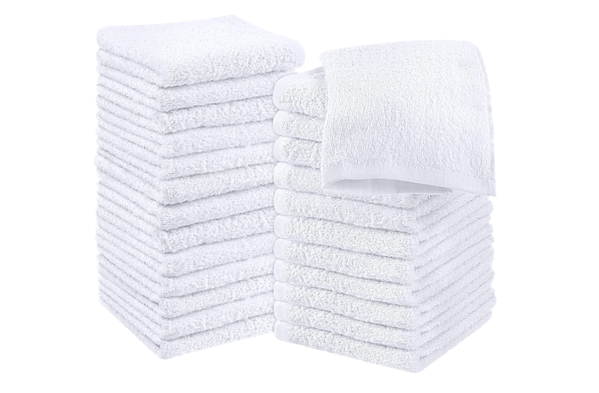 Utopia Towels Cotton Washcloths, 24 - Pack, White